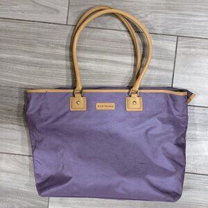Hartmann Purple Nylon and Leather Day Tote Bag